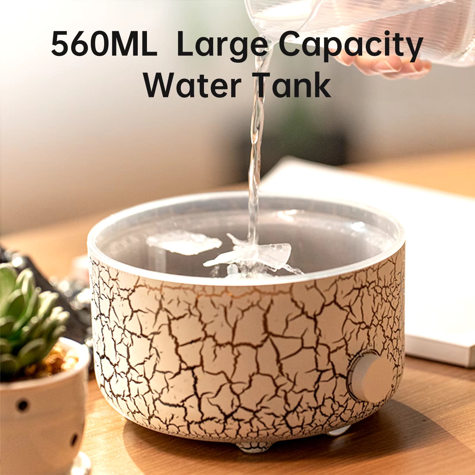 560Ml Volcanic Flame Humidifiers Air Aroma Diffuser Essential Oils Humidifier Diffuser for Bedroom Home Purifier Humificador