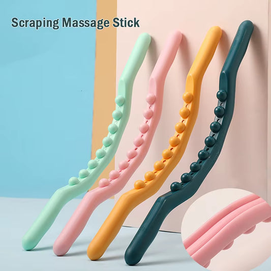 1Pc Massager for Body Scraping Massage Stick Back Massager Tool Point Guasha Relax Random Color