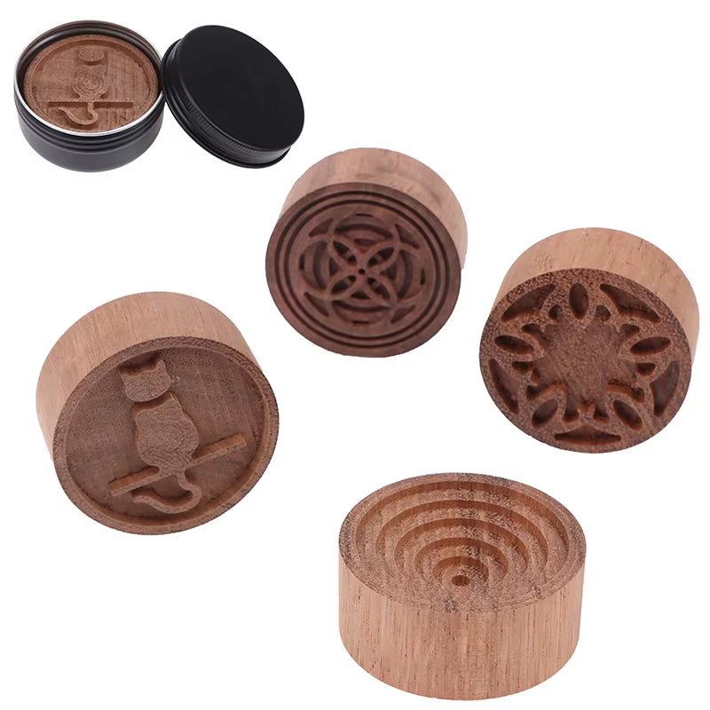 1PC Creative Wooden Essential Oil Diffuser Base Indoor Fragrant Walnut Ornament Home Fragrance Decoration Aromatherapy Ornaments