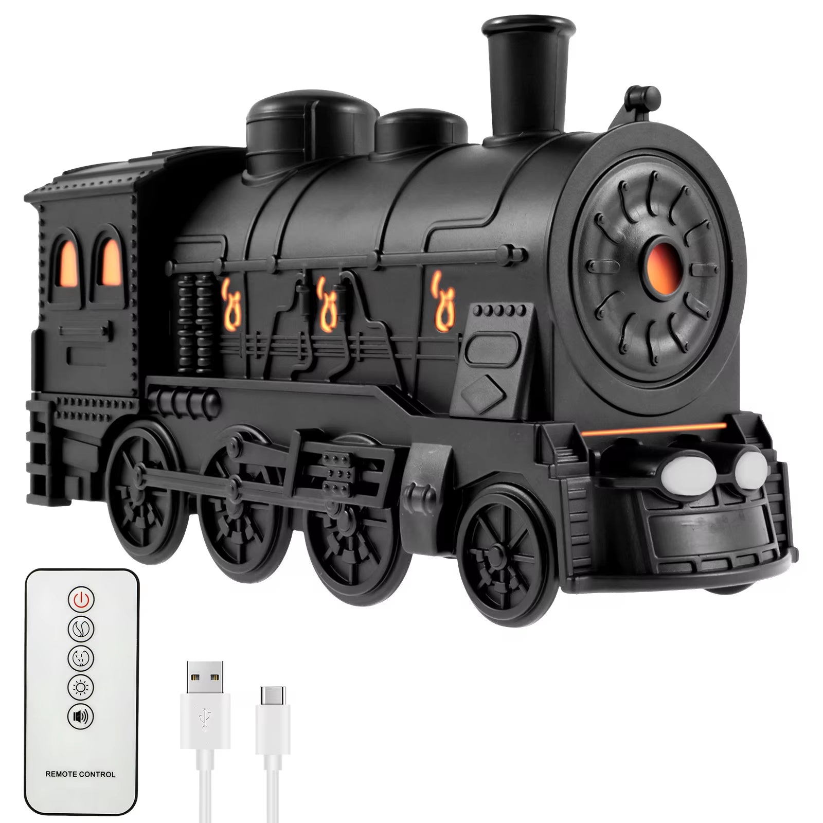 Steam Train Essential Oil Diffuser with Light 300Ml Train Humidifier Diffuser Ultra Quiet Train Humidifier Steam Train Diffuser