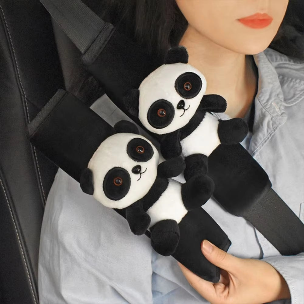 Cute Cartoon Panda Car Seatbelt Cover Seat Belt Harness Cushion Auto Shoulder Strap Protector Pad