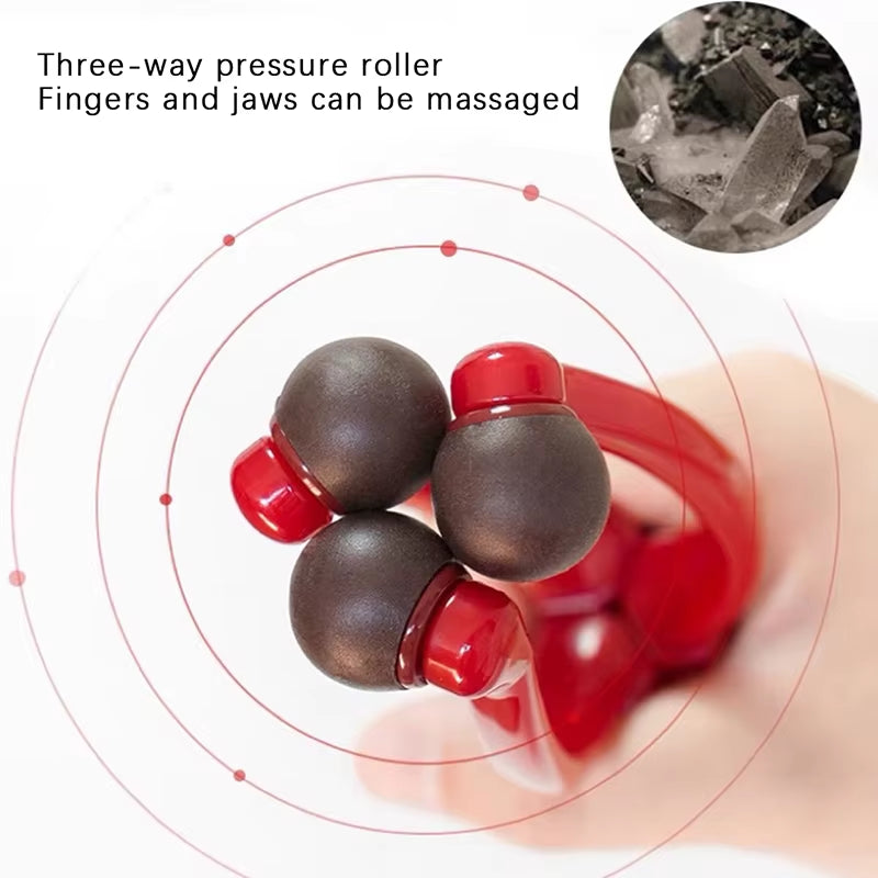 1Pcs 3 Rollers Finger Massager Mini Finger Joints Massager with Elastic Handle for Finger Blood Circulation & Muscle Relaxation