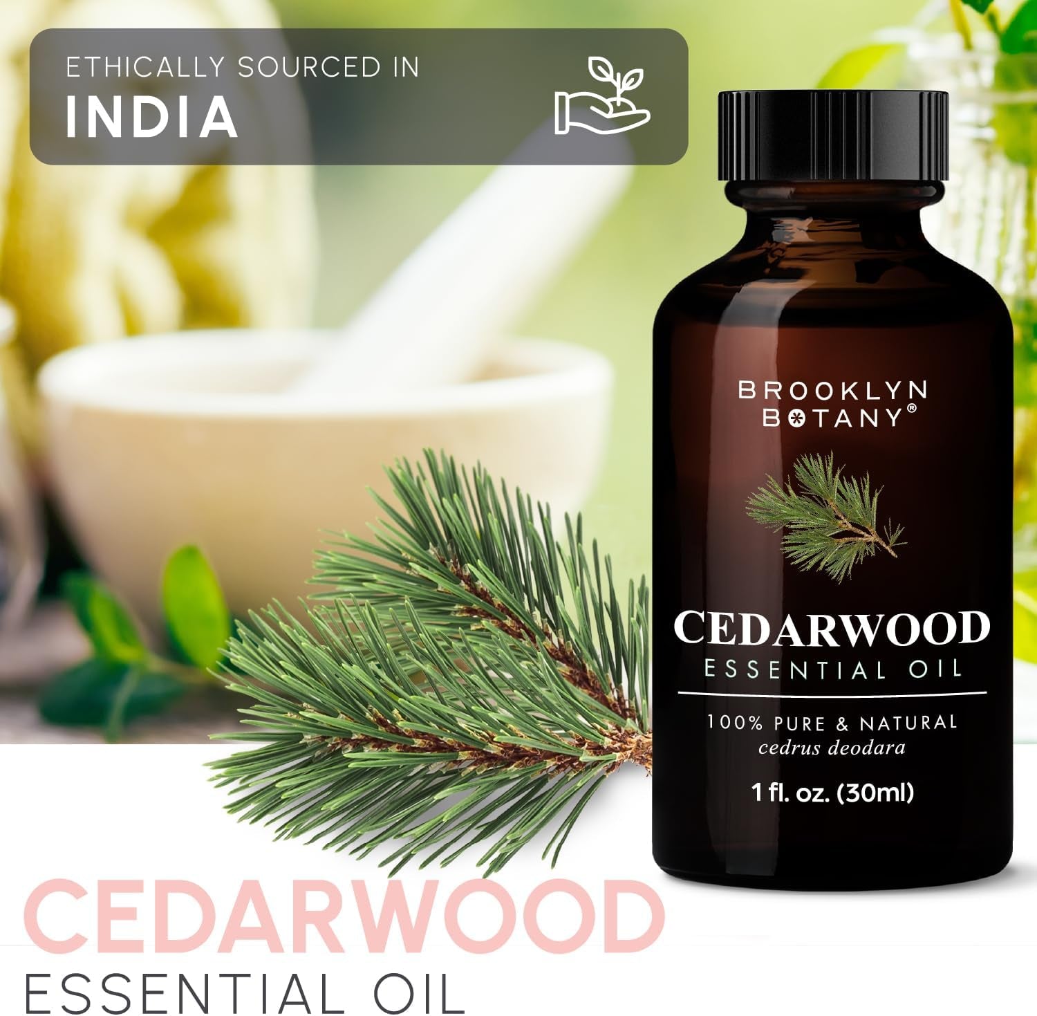 Cedarwood Essential Oil – 100% Pure and Natural – Premium Grade Oil with Dropper - for Aromatherapy and Diffuser - 1 Fl Oz