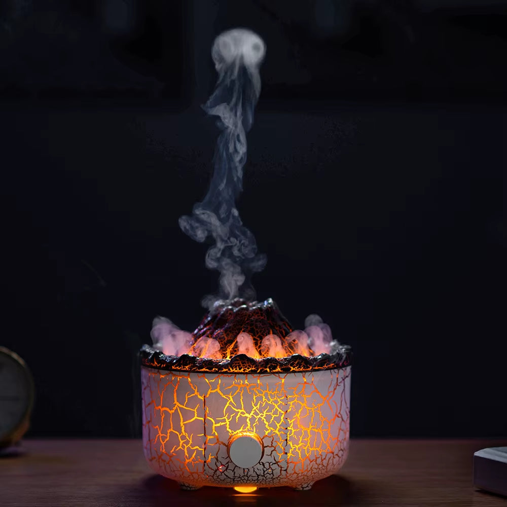 560Ml Volcanic Flame Humidifiers Air Aroma Diffuser Essential Oils Humidifier Diffuser for Bedroom Home Purifier Humificador