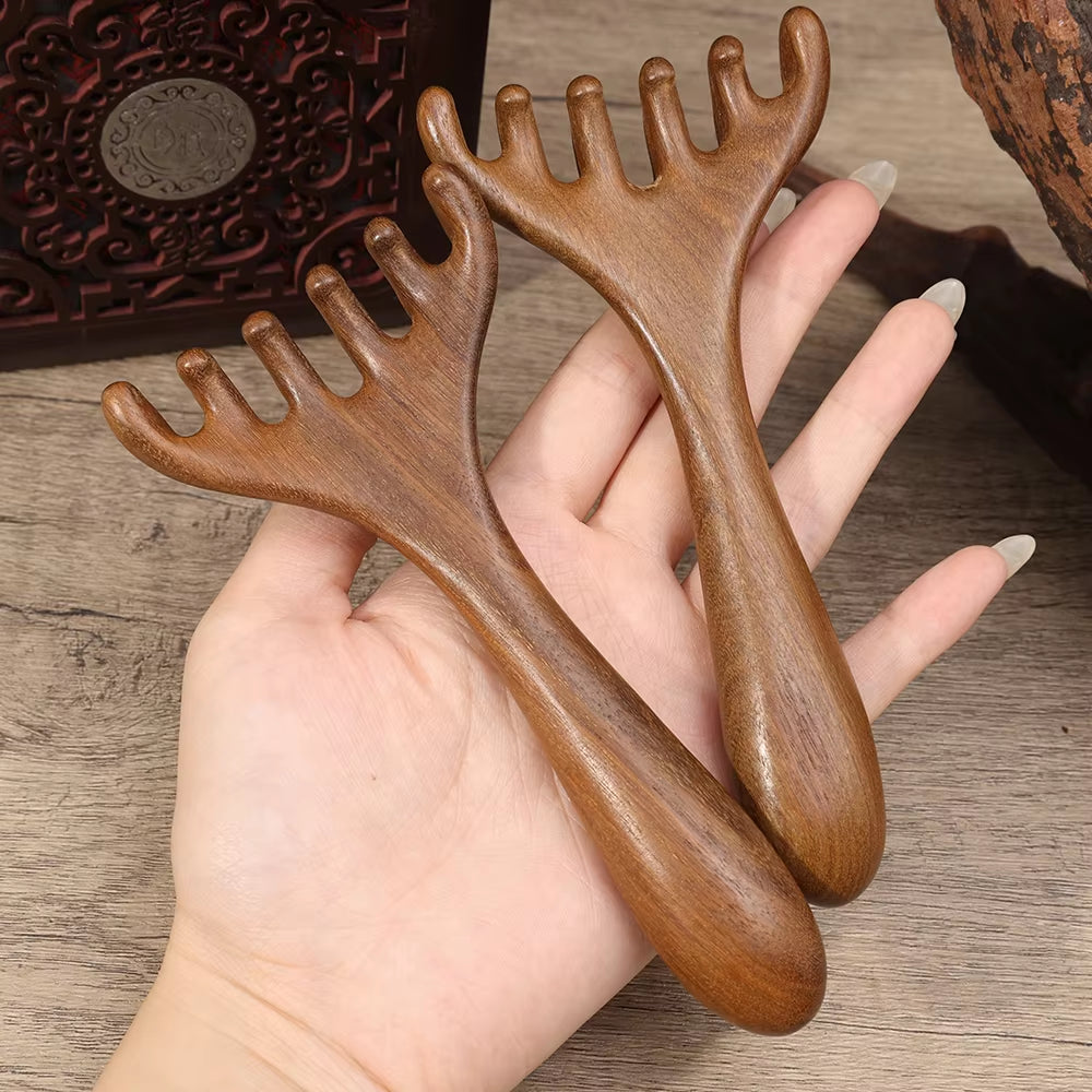 Wooden Meridian Massage Comb Health Head Therapy Scalp Relaxation Facial Scraping Massager Relaxation Body Tool