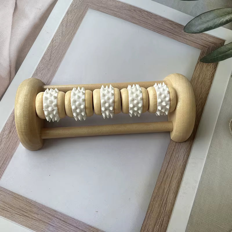 Wooden Foot Massager Roller Foot Shiatsu Reflexology Massager for Foot Leg Back Plantar Fasciitis Pain Relief Muscle Relax