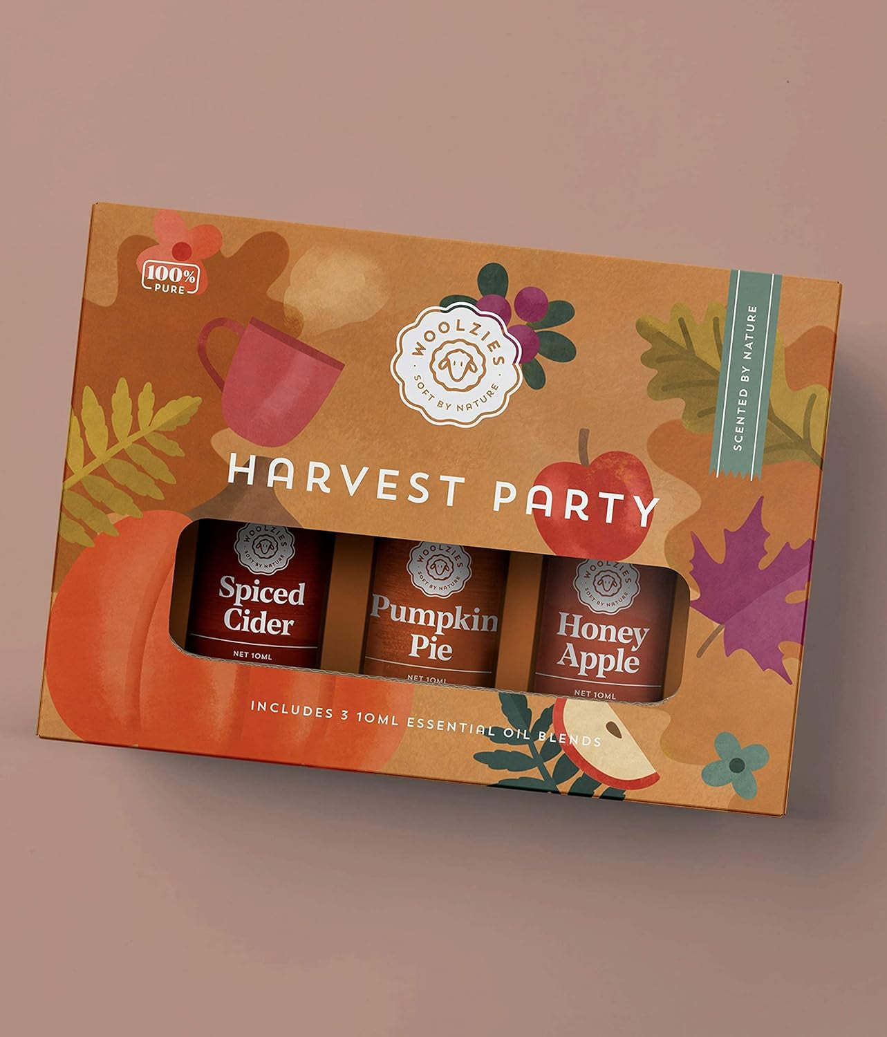 Harvest Party Autumn Essential Oil Set of 3 Includes Spiced Cider, Pumpkin Pie, Honey Apple, Essentail Oil Blend