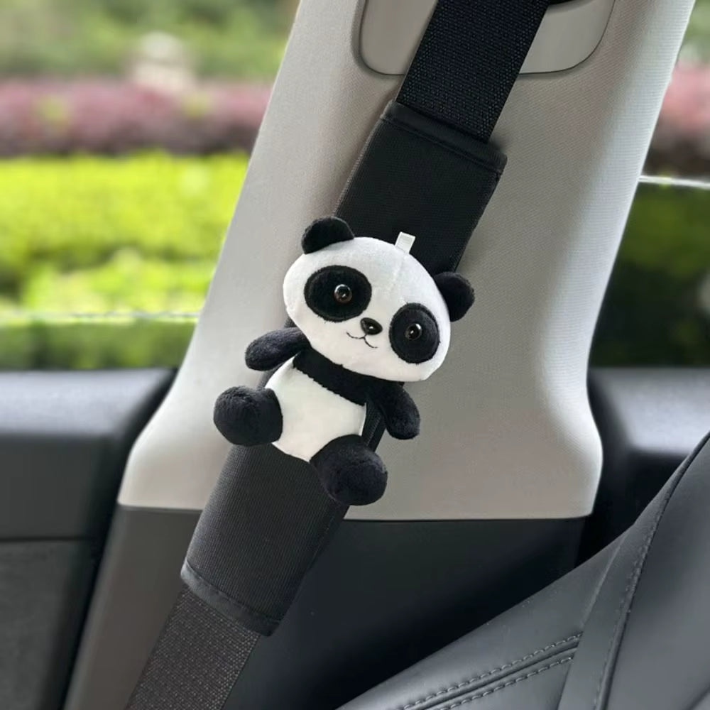 Cute Cartoon Panda Car Seatbelt Cover Seat Belt Harness Cushion Auto Shoulder Strap Protector Pad