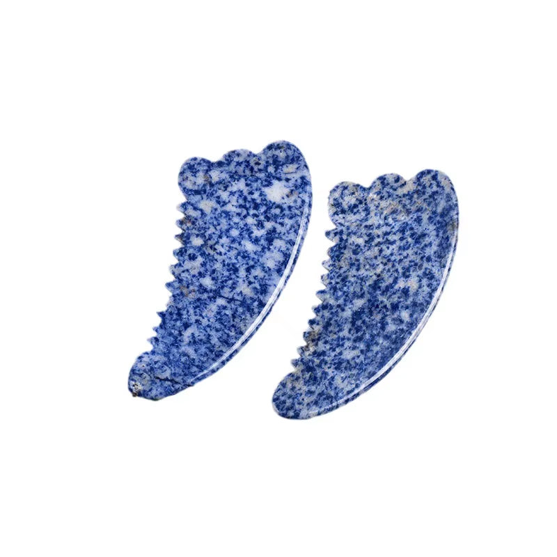 Big Size Sodalite Sawtooth Gua Sha Tool Blue Spot Beauty Products Guasha Massage Stick Skin Care Head Acupoint Pointing Comb