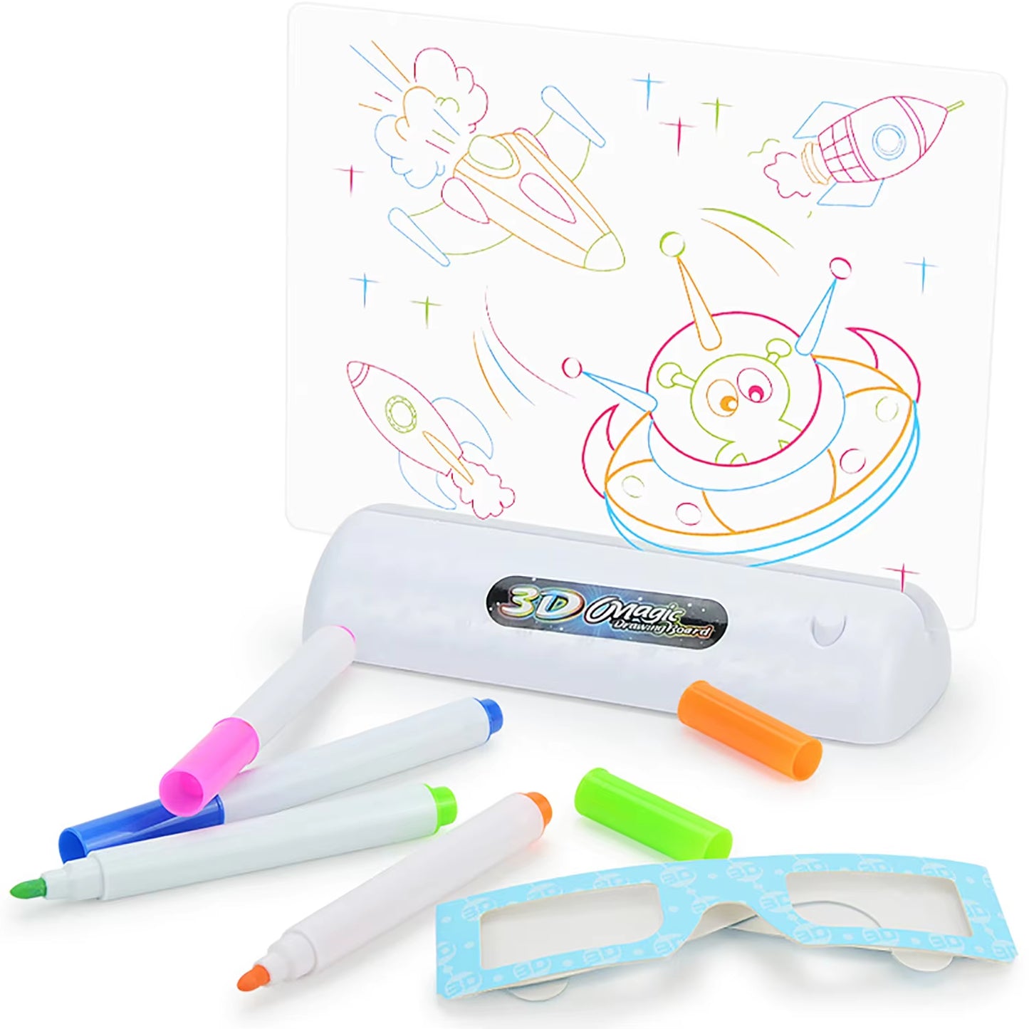 3D Magic Drawing Pad LED Light Colorful Space Dimming Led Drawing Copy Pad Board Children'S Toy Painting Educational Toy