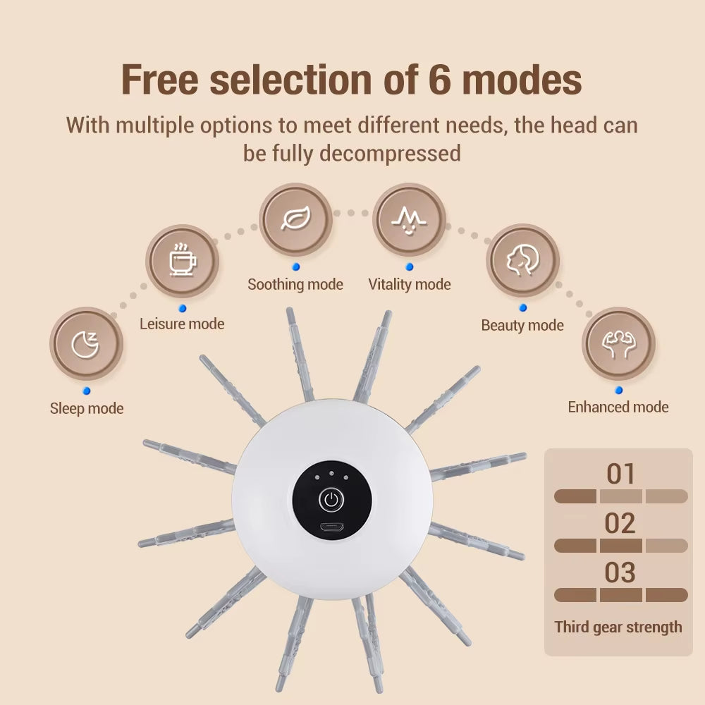 12 Claw Octopus Electric Head Massager USB Rechargeable Scalp Massager Relieve Fatigue Blood Circulation Hair Massage Machine