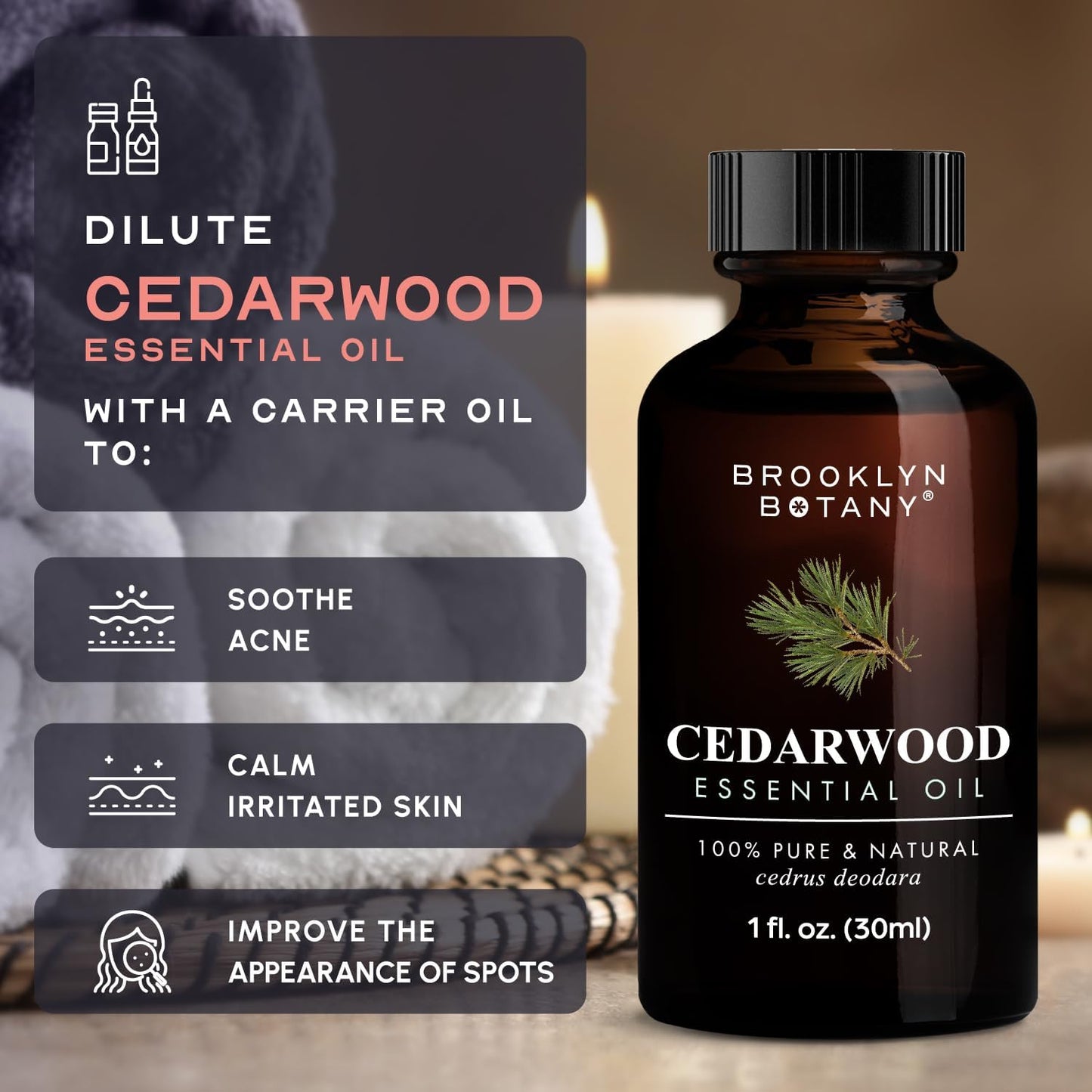 Cedarwood Essential Oil – 100% Pure and Natural – Premium Grade Oil with Dropper - for Aromatherapy and Diffuser - 1 Fl Oz