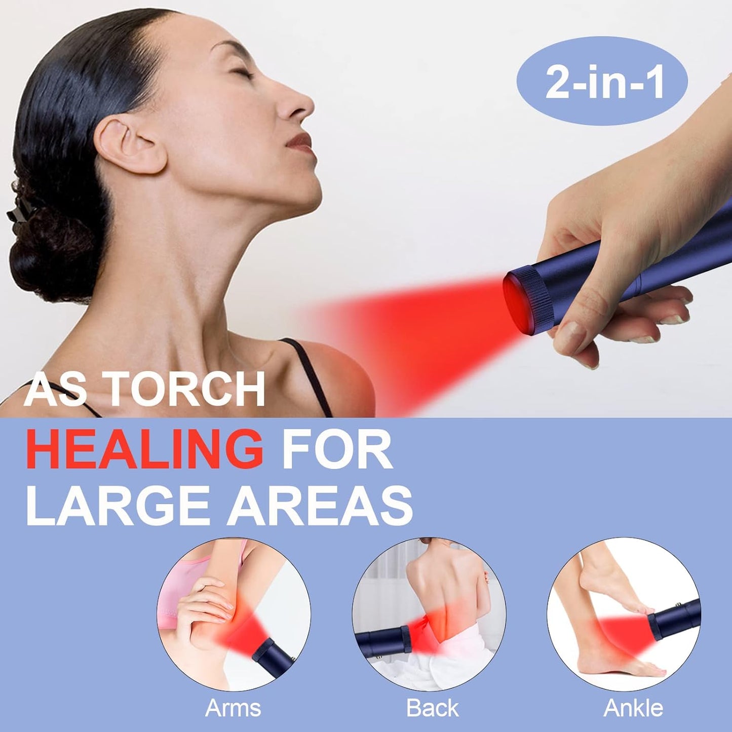 Red Light Therapy Device, Cold Sore Canker Sore Treatment Device, Infrared Light Therapy for Lips Mouth Nose Ear Knee Feet Hands Joint Muscle Nerve Pain Relief with Removable Tip