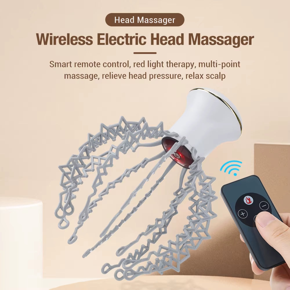 12 Claw Octopus Electric Head Massager USB Rechargeable Scalp Massager Relieve Fatigue Blood Circulation Hair Massage Machine